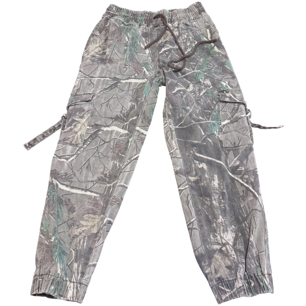 Telepatia Camo Cargo Joggers Green Brown Forest Camouflage Pants Size 7/28